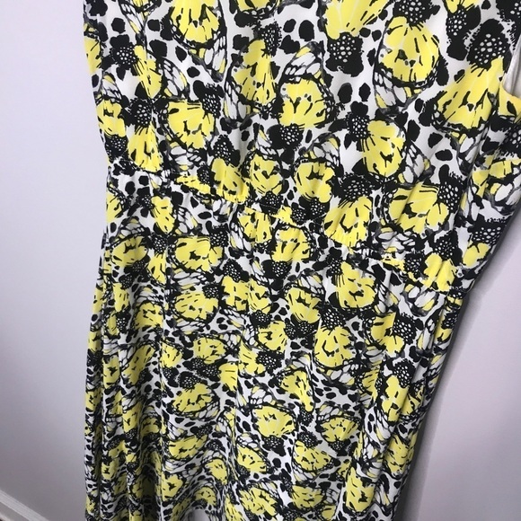 KENSIE | Black + Yellow Butterfly Midi Dress - Picture 9 of 9